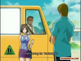 Roped hentai cutie supsupin at pakikipagtalik bigcock sa ang bus