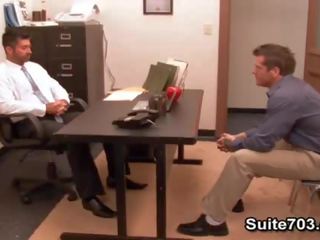 Hot gays Berke and Parker fuck in the office