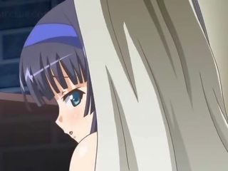 Sweet hentai school babe blowing shaft in close-up