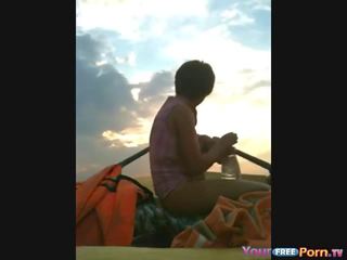Amatir remaja membuat sebuah sextape di sebuah kapal laut di itu lake video