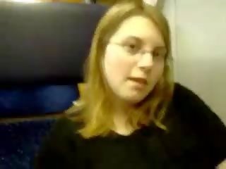 19 Year Old Blond Masturbates In A Train