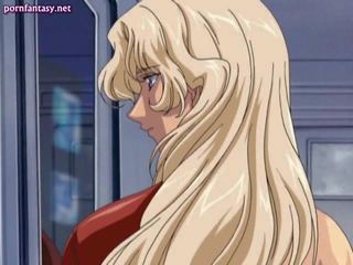 Nádherný anime blondýnka dostane třel