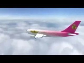 हॉर्नी हवा hostess बेब फक्किंग में विमान