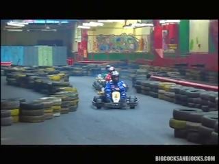 Sexy Racers Meet In The Pit For Group Anal And Masturbation