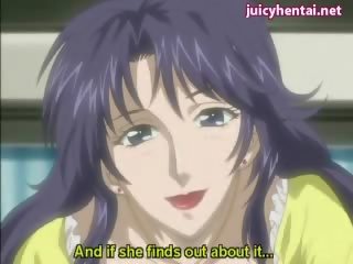 Anime milf licking a teen cock and gets jizzload