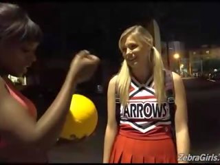 Hot interracial lesbian cheerleaders