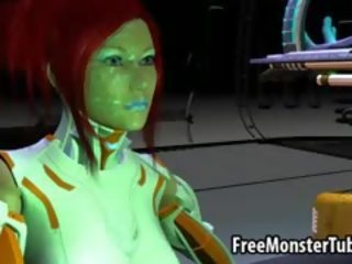Tasty 3D Redhead Babe Gets Fucked By An Alien