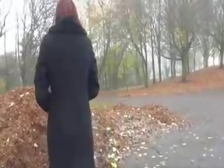 Uk Housewife Flashing with Holly in redhead public