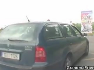 Two Dudes Pick Up Hot Grandma And Screw Outside