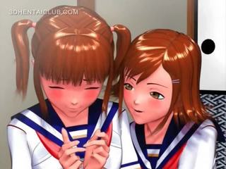 Rozkošné anime dievča odreniny ju vysokoškoláčky poriadny kurvička